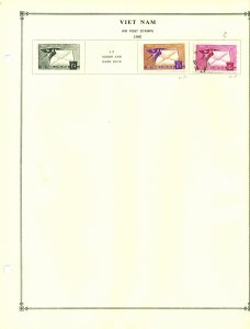 Viet Nam Collection on Scott Album Pages 1951-1975 23 pages, 170+ stamps M & U