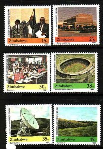 Zimbabwe-Sc#600-5- id6-unused NH set-Achievements-1990--