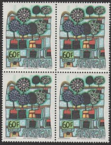 1979 SENEGAL HUNDERTWASSER 60F BLACK TREES BLOCK SCOTT 512, SUPERB MNH CAT. $180