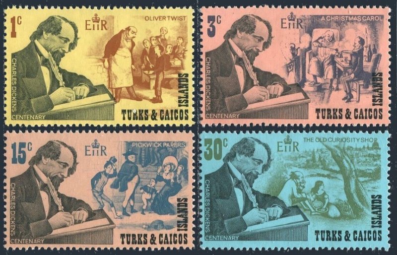 Turks & Caicos 205-208, MNH. Michel 247-250. Charles Dickens Centenary, 1970. 