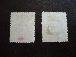 Stamps - India Travancore - Scott# 12,14 - Used Part Set of 2 Stamps