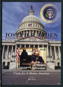 ST. VINCENT GREN 2021  JOE BIDEN 46th PRESIDENT OF THE US  S/S  MINT NH
