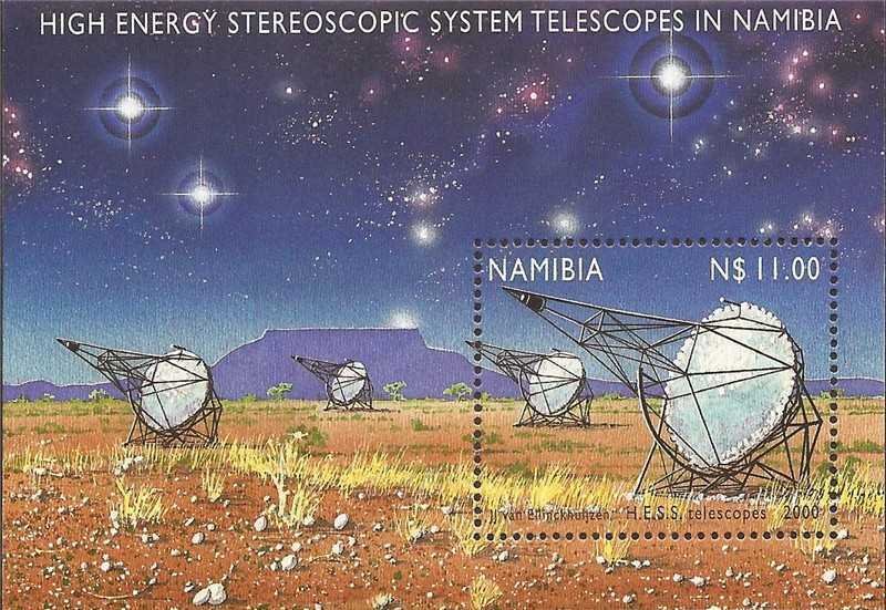 Namibia - 2000 Stereoscopic System Telescopes - Stamp Souvenir Sheet #972