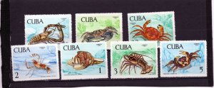 CUBA 1969 MARINE LIFE SET OF 7 STAMPS MNH