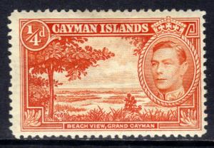 Cayman Islands 1938 - 48 KGV1 1/4d Red Orange  MM SG 115 ( M1367 )