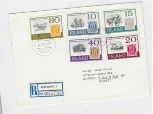 iceland registered multi-stamp stamp cover  Ref 10042