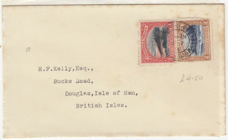 Trinidad & Tobago KGVI 1938 Cover To Isle Of Man Postal History JK3432