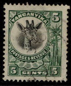 TANGANYIKA GV SG89, 5c green, FINE USED.