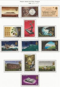 PITCAIRN ISL Sc 97-109+97a (WTRMK VAR) MNH issue of 1969 - HISTORY OF ISLAND