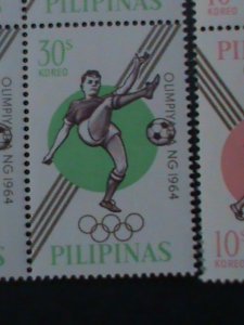 PHILIPPINES 1964 SC#915-8 OLYMPIC GAMES-TOKYO-JAPAN MNH BLOCK VF-COMPLETE SET