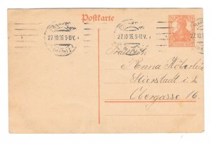 Germany 7 1/2 pf Germania Postal Card Frankfort am Maine 1916 Roller Cancel