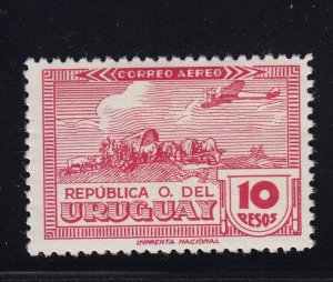 Uruguay Scott # C105 VF OG lightly hinged nice color scv $ 100 ! see pic !