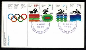 GB Australia. 1972 Olympic Games, Munich. FDC 28th August 1972.