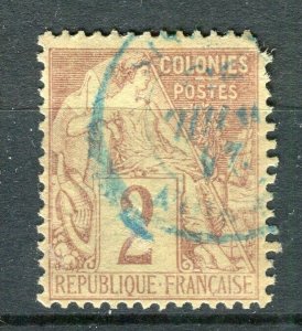 FRENCH COLONIES; 1880s General issue used 2c. value + Postmark,