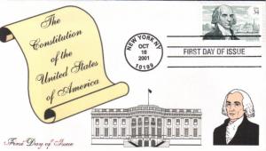 #3545 James Madison Homespun FDC