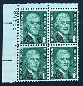 (SB10f) US: 1 cent stamp block