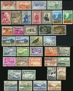 ICELAND Semi Postal Airmail Postage Stamp Collection EUROPE Used