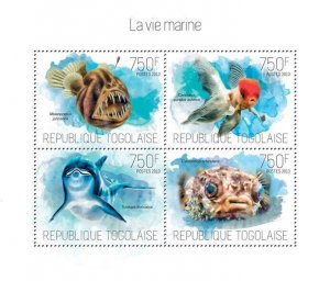 2013 TOGO MNH. MARINE LIFE   |  Y&T Code: 3561-3564  |  Michel Code: 5311-5314