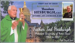 17-290, 2017, Father Theodore Hesburgh, FDC, DCP, Coil Stamp