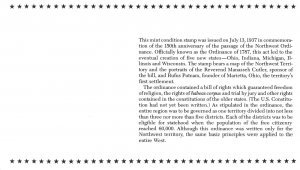 THE HISTORY OF THE U.S. IN MINT STAMPS THE NORTHWEST ORDINANCE