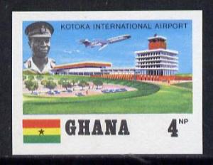 Ghana 1970 Kotoka Airport 4np (VC-10) imperf proof on unw...