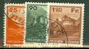 KT: Liechtenstein 108-110 used CV $492.50