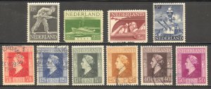 Netherlands Scott 262-66,68,70,73,75-76 UH- 1944-46 War and Merchant Ships Issue