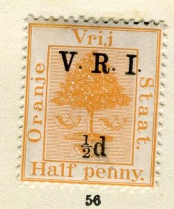 ORANGE FREE STATE; 1900 early ' V.R.I. ' Optd. Mint hinged surcharged 1/2d.