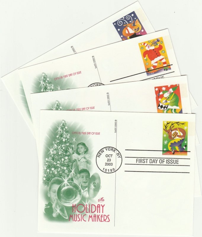 Scott# UX401-404 Artcraft FDC Picture Postal Cards