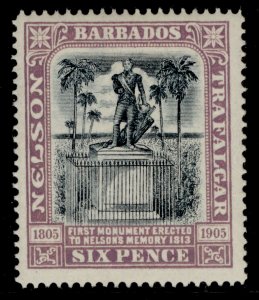 BARBADOS EDVII SG150, 6d black & mauve, LH MINT. Cat £19. 