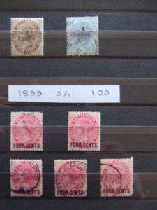 Straits QV 4c overprints collection
