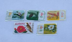 2000+ USA Scott #1375-1379 ALABAMA & BOTANICAL CONGRESS Stamps Postage Used 1969