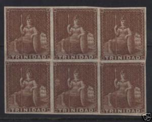 Trinidad #2 XF/NH Showpiece Block Of Six