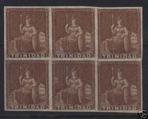 Trinidad #2 XF/NH Showpiece Block Of Six