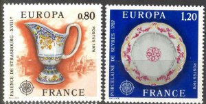 France 1976 Europa CEPT Art Museums set of 2 MNH