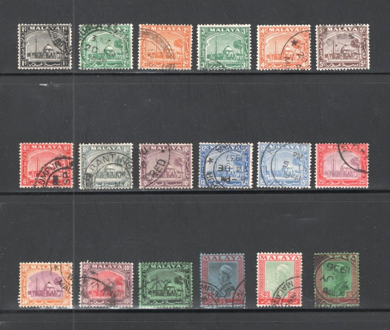 Malaya - Selangor, Scott #45-59  VF, Used, Complete Set, CV $90.50 ..... 5600014