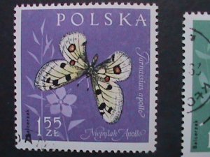 POLAND-BUTTERFLIES AND INSETS CTO STAMP-VERY FINE WE SHIP TO WORLD WIDE.