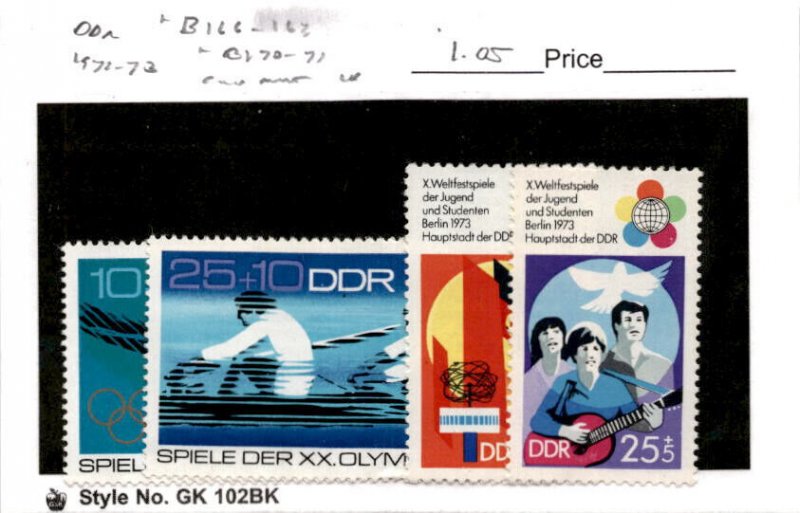 Germany - DDR, Postage Stamp, #B166-B167, B170-71 Mint LH, 1972 Olympics (AC)