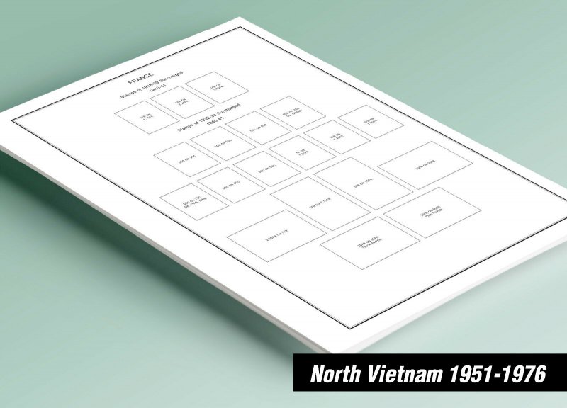  PRINTED NORTH VIETNAM 1951-1976 STAMP ALBUM PAGES (108 pages)