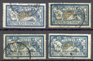 France Sc# 130 Used lot/4 1900-1929 5fr Liberty & Peace