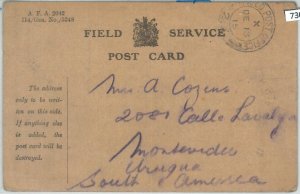 73070 - GB - Postal History - FIELD MAIL CARD sent to URUGUAY 1915