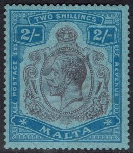 MALTA 1921 KGV 2/- WMK MULTI SCRIPT CA