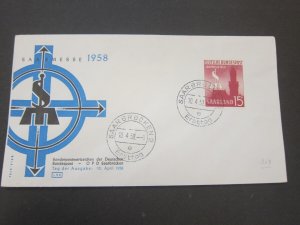Germany 1958 First day cover  OurRef:1503