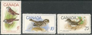 CANADA Sc#496-498 1969 Birds Complete Set OG Mint NH