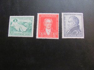GERMANY 1949 MNH SC B306-8 GOETHE SET XF 42 EUROS