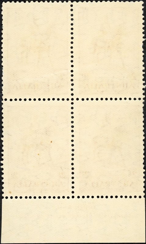 Australia SG156 KGV Jubilee Ash Incription Block of 4 Ref: 444