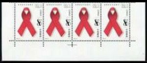 PR CHINA 2003-24 Stamp World AIDS Day strip of 4 LB (2003) MNH