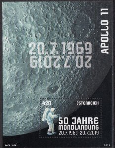 AUSTRIA 2019 SPACE APOLLO 11 ESPACE RAUMFAHRT SPAZIO