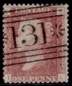 GB QV SG43, 1d rose-red PLATE 133, FINE USED. Cat £11. IL