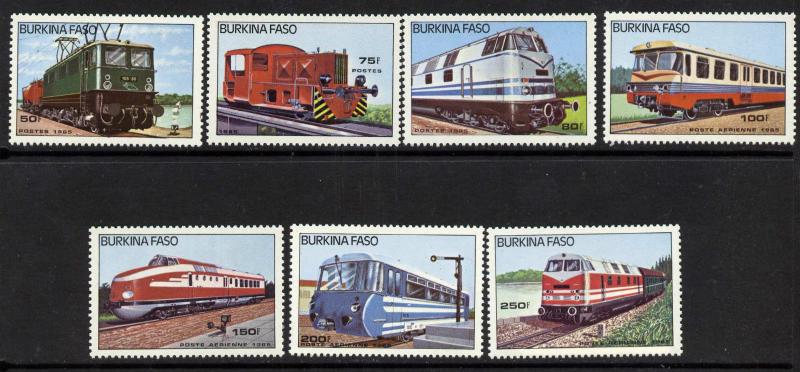 Burkina Faso 732-8 MNH Trains, Locomotives